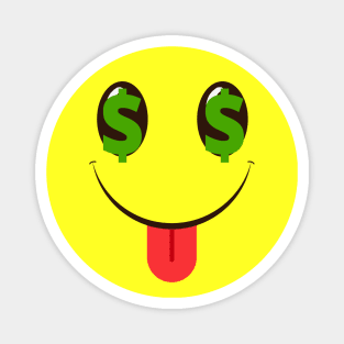 Money Smile Face Emoticon Magnet